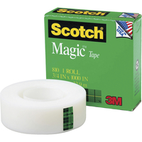 Scotch Transparent Glossy Tape, 3/4 x 1296-Inches, 1 Inch Core