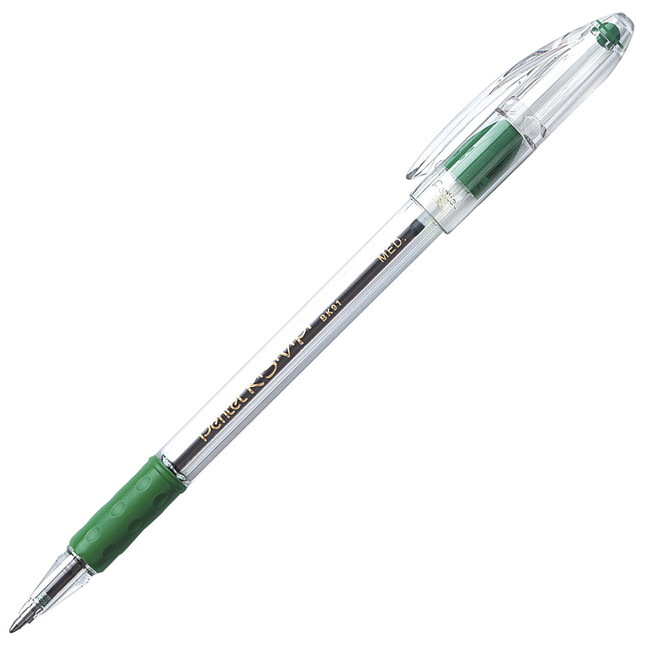 Image for Pentel RSVP Pen, Ballpoint, Medium, Green, Pack of 12 from School Specialty