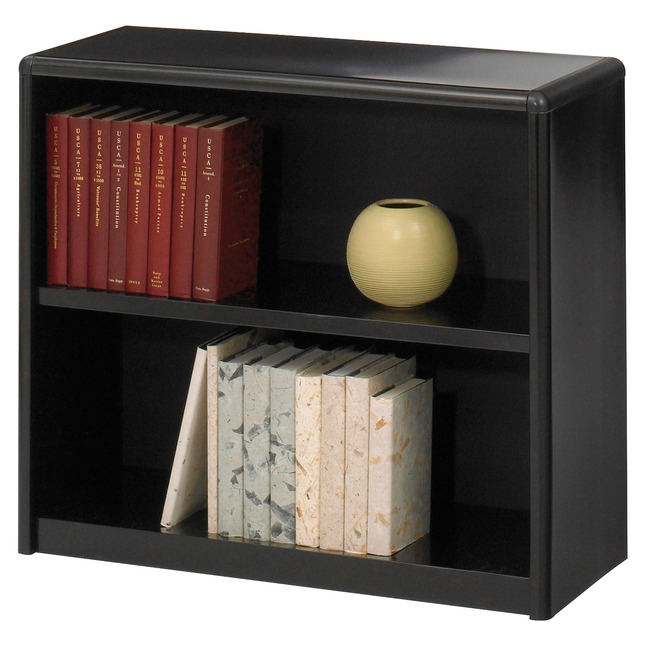 Safco ValueMate Bookcase, 2 Shelves, 31-3/4 x 13-1/2 x 28 Inches, Metal, Black, Item Number 1067324