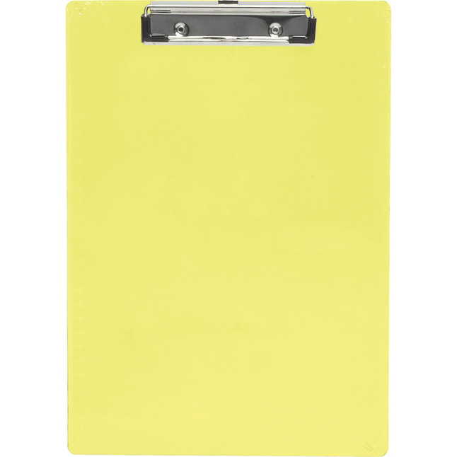 Saunders Clip Board - Holds 1/2 in Paper, Letter, 1/8 in Thickness, Plastic, Neon Yellow, Item Number 1068108
