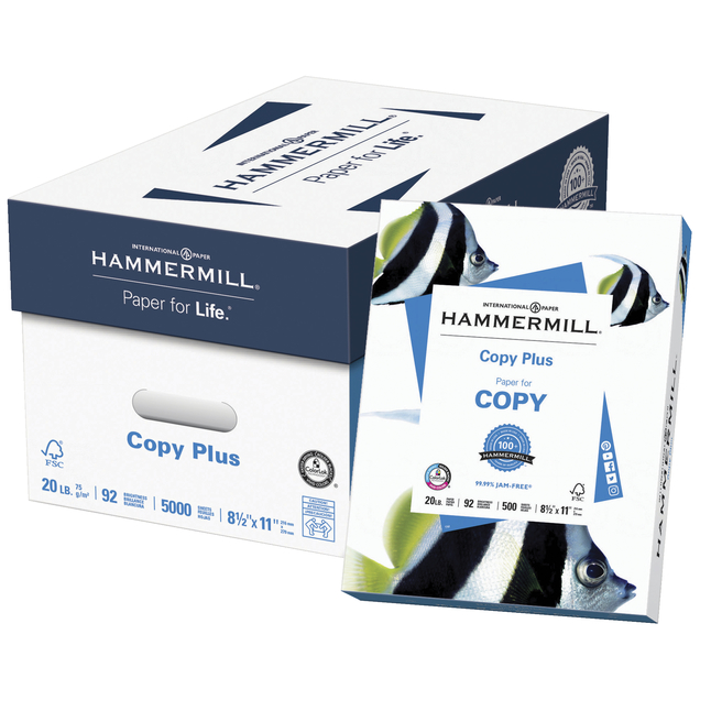 Hammermill Multipurpose Copy Paper, 8-1/2 x 11 Inches, White, 500 Sheets, Item Number 2093353