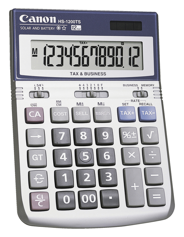 Canon HS1200TS 12-Digit Office Calculator, Dual Power, Item Number 1086217