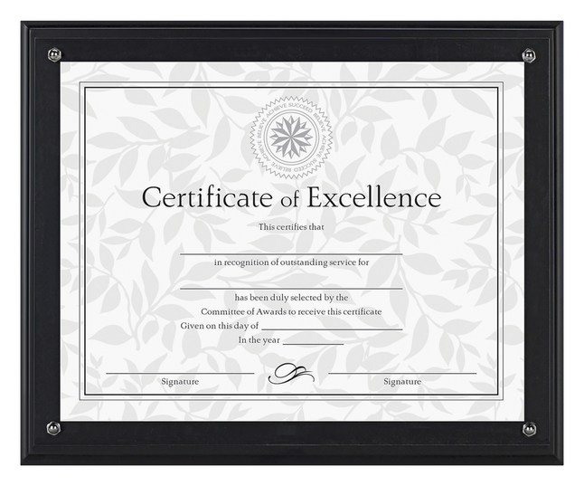 Dax Burns Group Award Plaque, 8-1/2 in W X 11 in H, Solid Wood, Black, Item Number 1099030