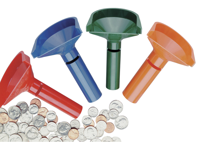 MMF Coin Counting Tube, Assorted, Set of 4, Item Number 1100331