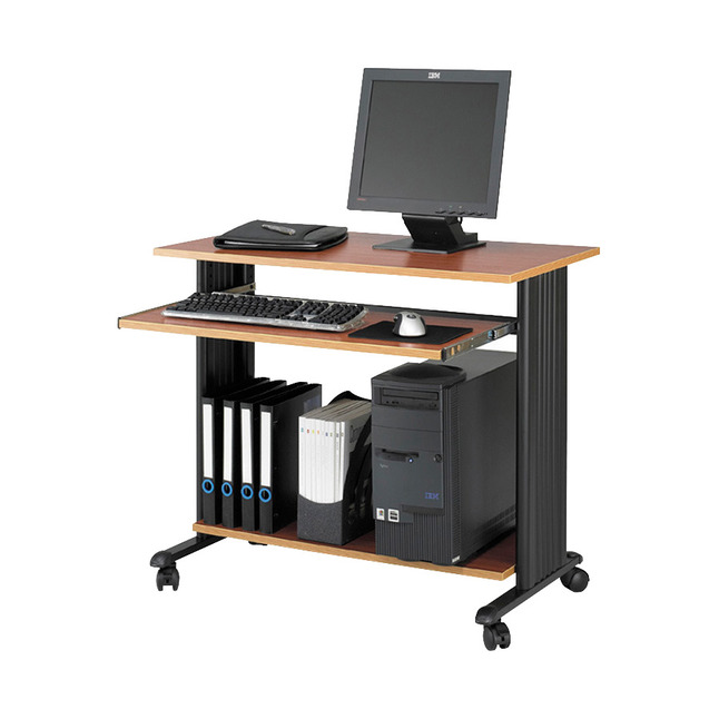 Safco Workstation, 35-1/2 x 22 x 30-1/2 Inches, Black and Cherry, Item Number 1104509