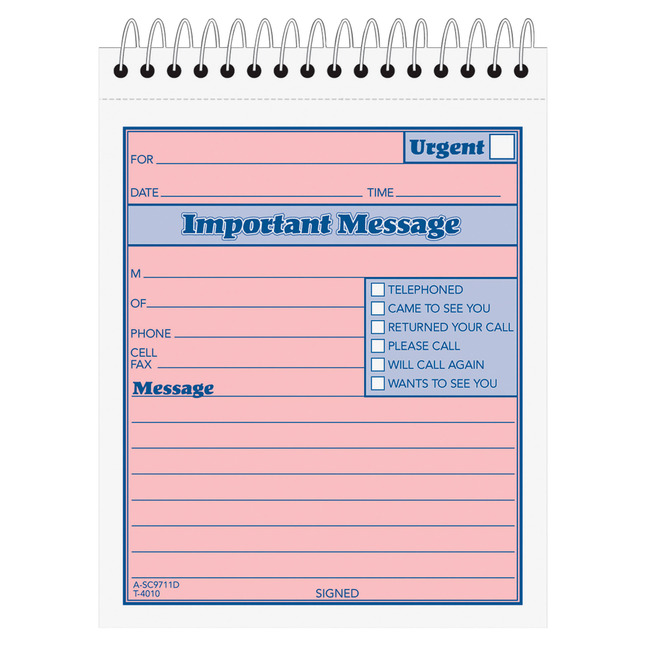 Message Pads and Message Books, Item Number 1104951