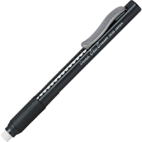 Pentel Clic Pen Style Refillable Retractable Eraser with Rubber Grip and Pocket Clip, Item Number 1110926