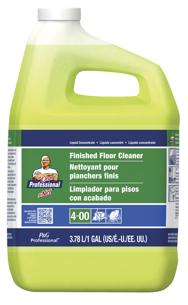 Mr. Clean Floor Cleaner, 1 gal, Yellow, Manual 1:128, Automatic Machines 1:512, Item Number 1114556