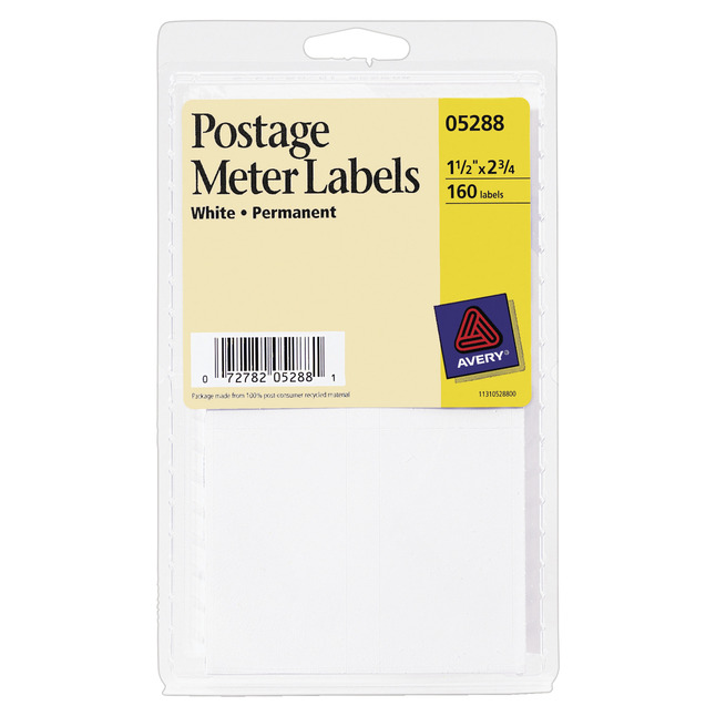 Avery Postage Meter Labels, 1-1/2 x 2-3/4 Inches, White, Pack of 160, Item Number 1117969