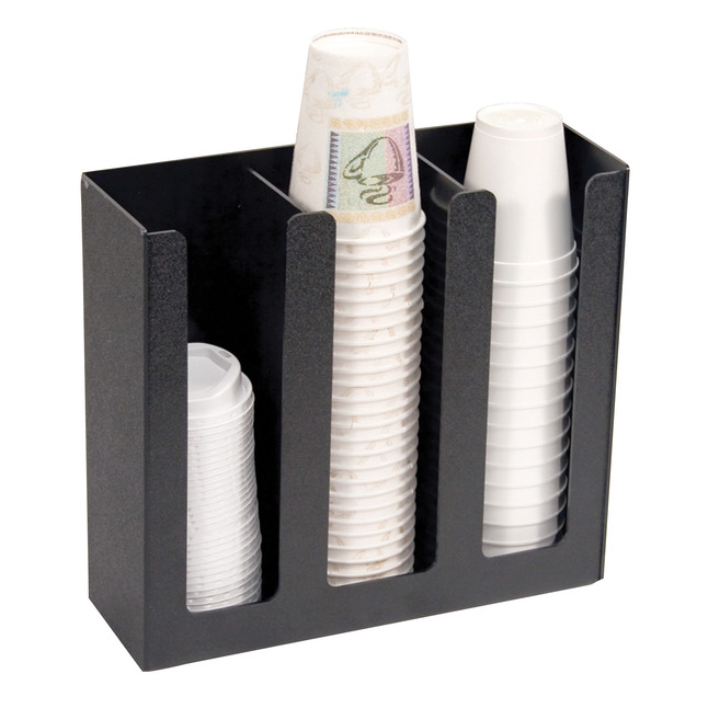 Vertiflex 3-High Columns Cup and Lid Holder, Black, Item Number 1122671