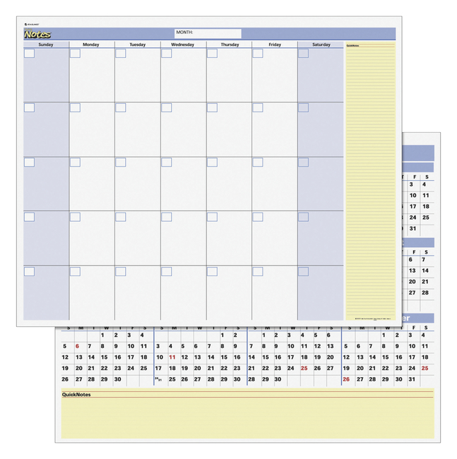 At-A-Glance Compact Erasable Reversible Wall Calendar, 16 X 12 in, Jan - Dec, Item Number 1123490