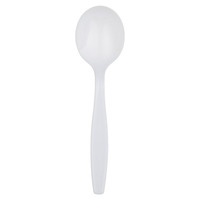 Dixie Foods Durable Heavyweight Shatter Resistant Soup Spoon, Plastic, Item Number 1124447