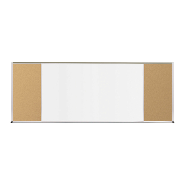 MooreCo Combination Porcelain Steel Whiteboard, Cork Tackboard, Type F, 4 x 12 Feet, Item Number 1127840
