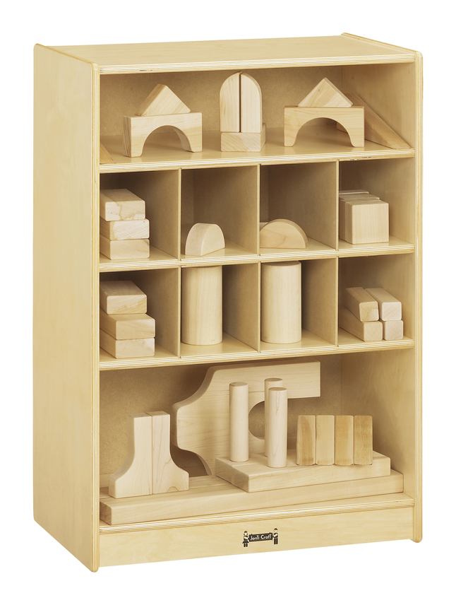 Jonti-Craft Mobile Block Shelf, See-thru Back, 24 x 15 x 35-1/2 Inches, Item Number 2099417