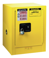 Image for Justrite Flammable Liquid Storage Cabinet, 4 Gallon, Sure-Grip EX Countertop, Yellow - 890420 from SSIB2BStore