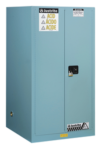 Image for 60 Gallon, 2 Shelves, 2 Doors, Self Close, Corrosives/Acid Steel Safety Cabinet, Sure-Grip® EX, Blue - 896022 from School Specialty