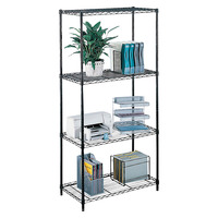 Safco Wire Shelving, Black, 48 W x 18 D x 72 H in, Item Number 1134791