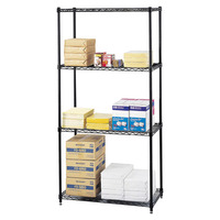 Safco Wire Shelving, Black, 36 W x 18 D x 72 H in, Item Number 1134801