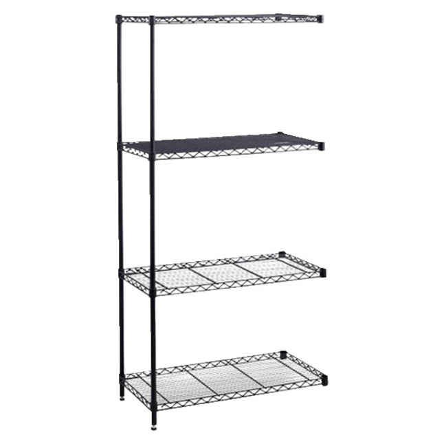 Safco Industrial Wire Shelving Add-On Unit, 4 Shelves, 2 Posts, Item Number 1134808
