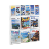 Safco Reveal 6 Magazine and 6 Pamphlet Display, 30 x 2 x 34-3/4 Inches, Clear, Item Number 1134825