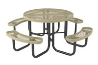 Image for Superior Site Amenities Portable Round Picnic Table, 4 Attached Seats, 46 Round x 30 Inches, Green Top, Black Frame from School Specialty