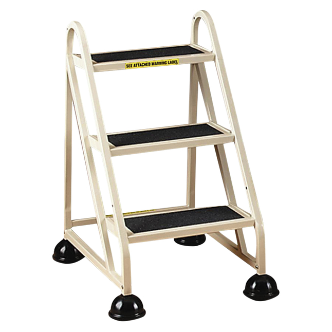 Image for Cramer Non-Skid Aluminum Stop Step Ladder Without Handrail, 3-Step, Beige from School Specialty