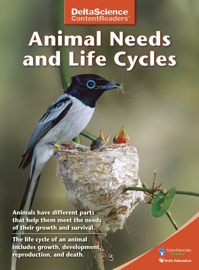Image for Delta Science Content Readers Animal Needs and Life Cycles Red Book, Pack of 8 from School Specialty