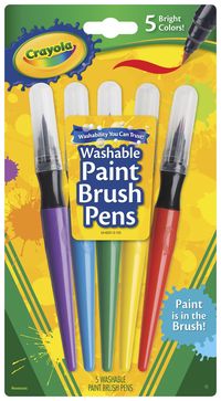 Crayola No-Drip Non-Toxic Paint Brush Pen Set, Assorted Color, Set of 5 Item Number 1280533