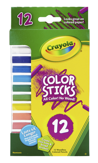 Crayola Color Sticks Woodless Pentagon Colored Pencils, Assorted Colors, Set of 12 Item Number 1290582