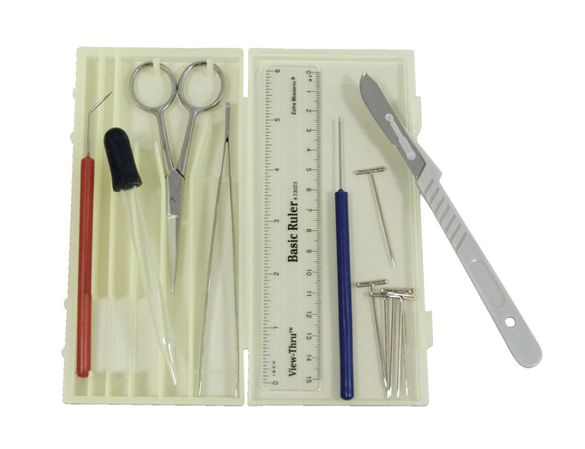 DR Instruments Elementary Dissection Kit, Plastic Case and 13 Pieces, Item Number 1292834