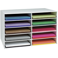 Classroom Keepers Construction Paper Storage for 12 x 18 Inch Construction Paper, 10 Slots, Item Number 1293628