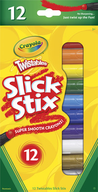 Crayola Twistables Slick Stix Crayons, Assorted Metallic Colors, Set of 12 Item Number 1293657