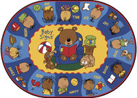 Carpets for Kids Sign Say and Play Rug, 6 Feet 9 Inches x 9 Feet 5 Inches, Oval, Multicolored, Item Number 1294287