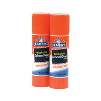 Elmer's Repositionable School Glue Stick, 0.53 Ounce, White, Pack of 2 Item Number 1295573
