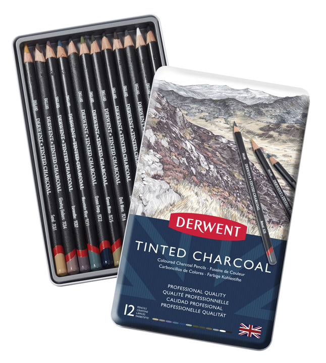 Derwent Tinted Charcoal Pencils Set of 12 