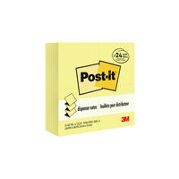 Post-it Pop-Up Notes, 3 x 3 Inches, Canary Yellow, 24 Pads with 100 Sheets Each, Item Number 1301248