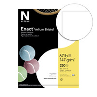 Exact Vellum Bristol Cardstock, 8-1/2 x 11 Inches, 67 lb, White, Pack of 250, Item Number 1301549