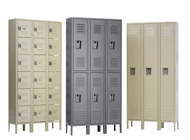 Republic Qwik-Ship Lockers, 12 x 18 x 36 Inches, 2-Tier, 3 Wide, Gray, Item Number 2099770