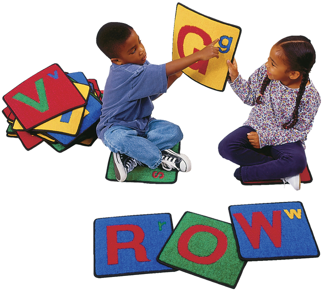 Carpets for Kids KID$Value PLUS Alphabet Carpet Seating Squares, 12 x 12 Inches, Set of 26, Multicolored, Item Number 1303755