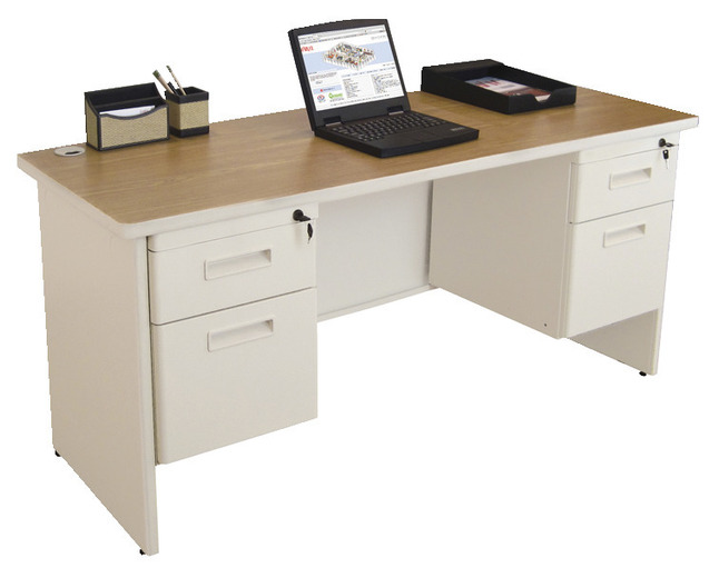 Pronto Credenza Double Pedestal Desk 60 X 24 X 29 Inches