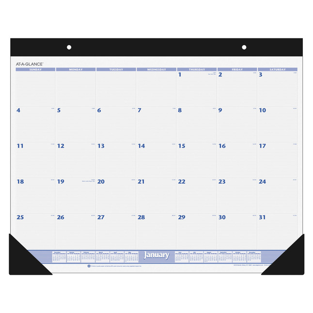At-A-Glance SW230 Monthly Desk Pad Calendar, 19 x 24 Inches, Item Number 1307863