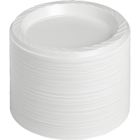 Genuine Joe Disposable/Reusable Round Plastic Plate, 6 W in, White, Pack of 125, Item Number 1310429