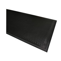 Genuine Joe Clean Step Outdoor Scraper Mat, 3 x 5 ft, Rubber, Black