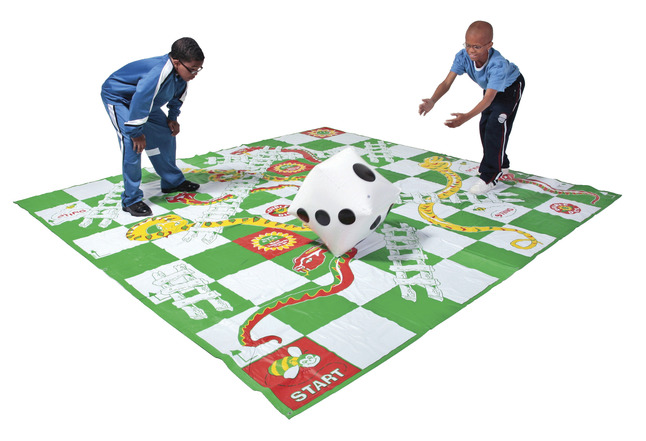 Snakes & Ladders and Tangled Board Garden Game 150cm x 150cm Giant Playing Mat 