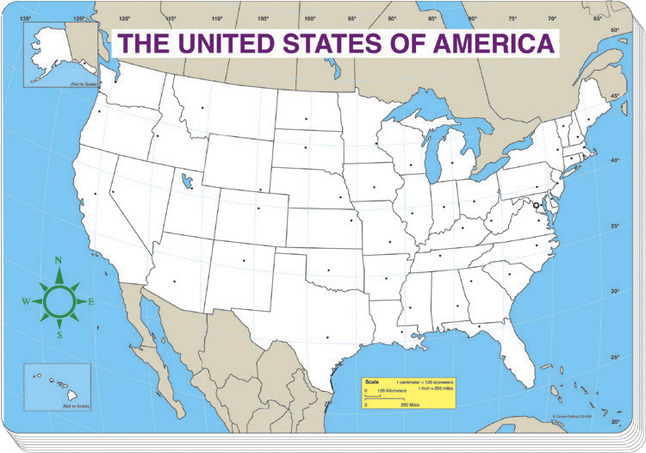 Carson Dellosa United States Map Pad, Jumbo Size, Item Number 1329384