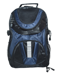 学校智能双口袋背包，聚酯，蓝色，项目编号1336648