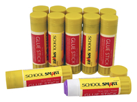 School Smart Glue Stick, 0.74 Ounces, Purple and Dries Clear, Pack of 12 Item Number 1353958