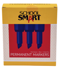School Smart Non-Toxic Permanent Marker, Broad Chisel Tip, Blue, Pack of 12 Item Number 1354260