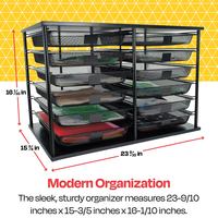 School Smart Mesh Desk Organizer, 12 Trays, 23-9/10 X 15-3/5 X 16