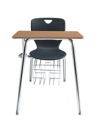 Classroom Select Contemporary Combo Desk, 18 x 24 Inch Laminate Top, 18 Inch Seat Height, Chrome Frame, Item Number 5009313